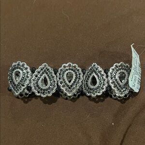 Macy's Silver and Black Hair Clip